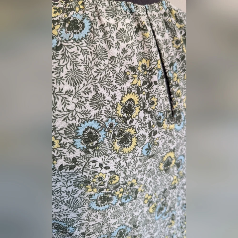 Mi Ami Womens Maxi Dress Plus Size XL Halter Neckline Floral Turquoise Yellow - Picture 4 of 8
